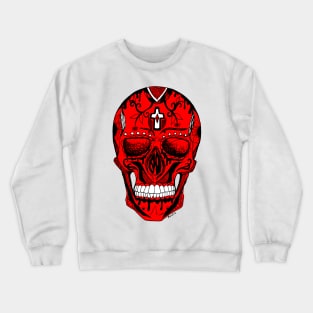 Red and Black Day of the Dead Skull Crewneck Sweatshirt